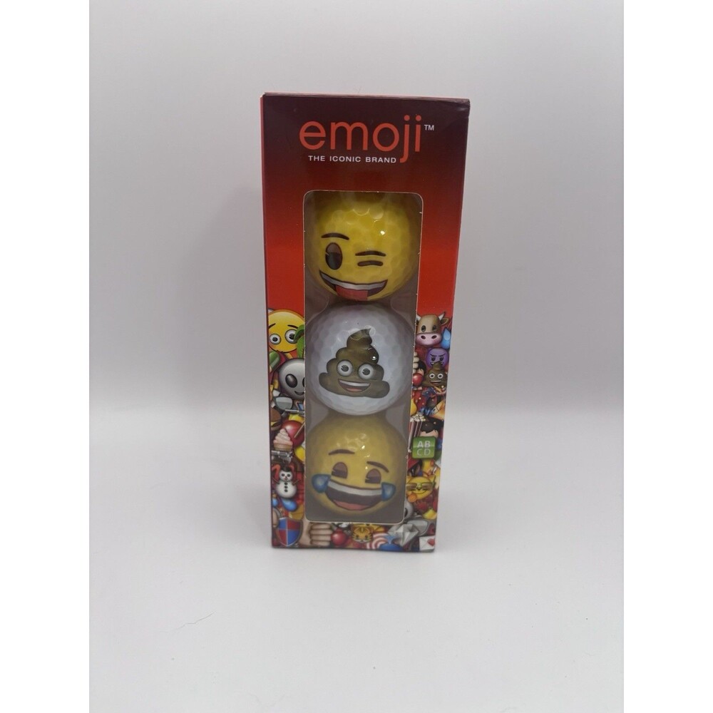 Emoji Golf ball Set:  Poop, Winking, Laughing Crying , Collectors, Novelty